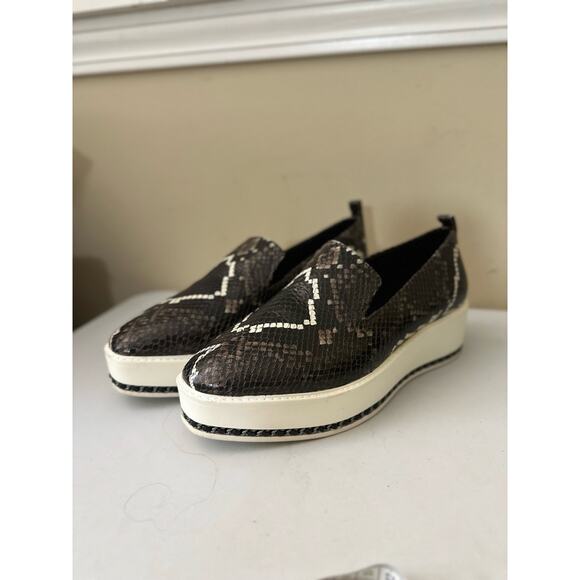 Karl Lagerfeld Loafers Brea Leather Snakeskin Print Platform Womens Sz 7.5 - Picture 4 of 8